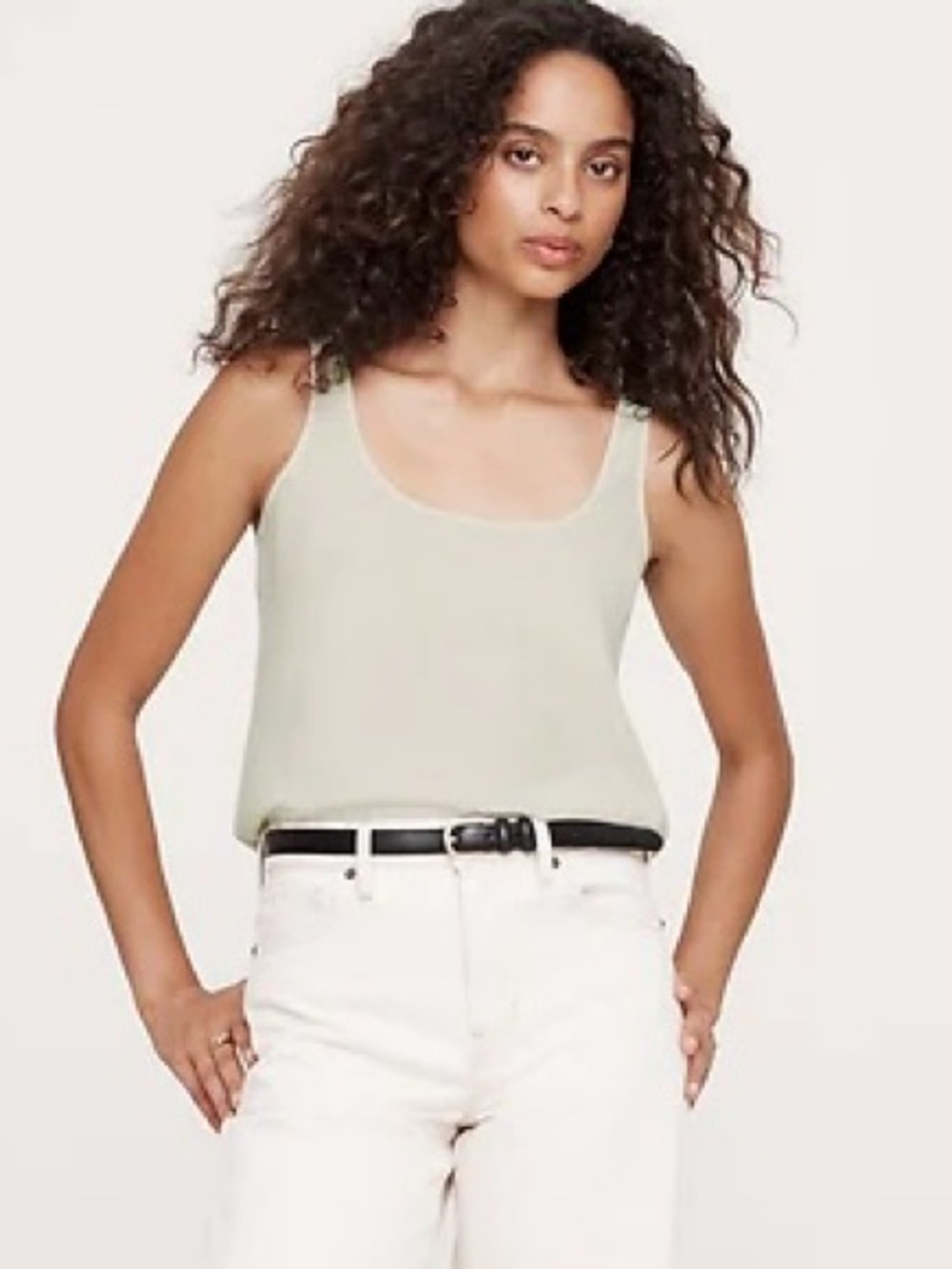 NWT 100% Silk White Essentials Tank Sz XS